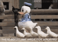 these boots are made for walking donald duck marching dancing walking