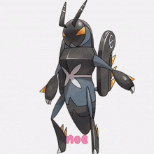 a cartoon drawing of a bug with the word noe written below it