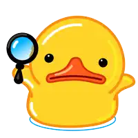 a yellow rubber duck holding a magnifying glass in its hand