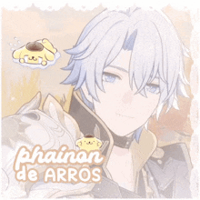 a drawing of a boy with the name phainon de aros on it