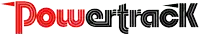 a red and black logo that says powertrack on a white background