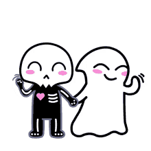 waving skeleton ghost hello there whats up