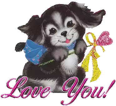 Love You Puppy Sticker - Love You Puppy Cute Puppy Stickers