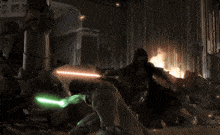 a blurry picture of a man with a green lightning bolt