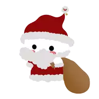 a cartoon drawing of santa claus with a bag of gifts