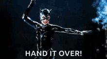 Catwoman Hand It Over GIF - Catwoman Hand It Over Whip GIFs