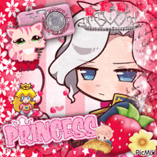 a picture of a girl with a crown and the word princess on it