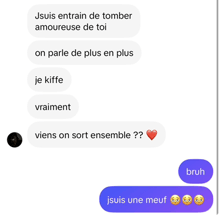 a screenshot of a text message between two people