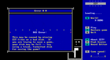 a computer screen displays a dos error and a loading screen