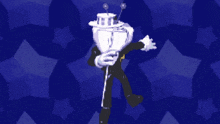 a computer generated image of a cartoon character with a white head