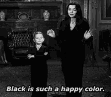 Black Black Is Such A Happy Color GIF - Black Black Is Such A Happy Color Addams Family GIFs