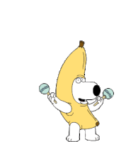 Brian Dog Sticker - Brian Dog Banana Stickers