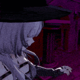 a witch with a black and yellow hat on