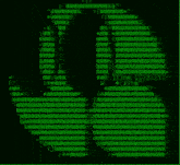 a green screen with a bunch of numbers on it
