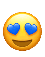 Blue Heart Eyes Emoji Sticker - Blue Heart Eyes Blue Heart Eyes Stickers