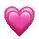 a pixel art of a pink heart on a white background