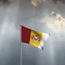 a flag with a coat of arms on it