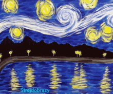 Strejdobrazy Starry Night GIF - Strejdobrazy Starry Night Paint GIFs