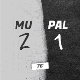 a black and white poster with mu 2 and pal 1 on it