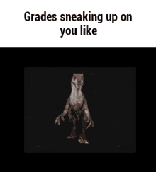Grades Sneaking Up On You Like Dinosaur GIF - Grades Sneaking Up On You Like Dinosaur Shocked GIFs