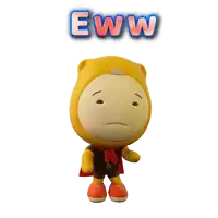 a cartoon character with the word eww written above him