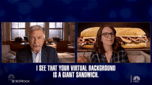I See That Your Virtual Background Is A Giant Sandwich Virtual Yes Liz Lemon GIF - I See That Your Virtual Background Is A Giant Sandwich Virtual Yes Liz Lemon Tina Fey GIFs