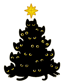 árvore De Gatos Natal GIF - árvore De Gatos Natal Estrela De Natal GIFs