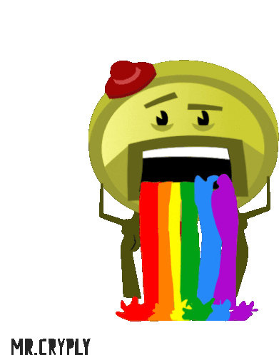 Cryply Rainbow Sticker - Cryply Rainbow Rainbow Vomit Stickers