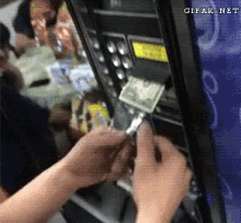 Stealing Money Back From Vending Machine...And Keeping The Snack GIF - Vending Machine Trick Money GIFs