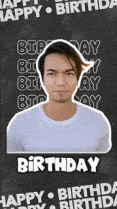 a birthday card with a picture of a man and the words birthday