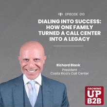 richard blank president of costa rica 's call center is on the cover of growing up b2b
