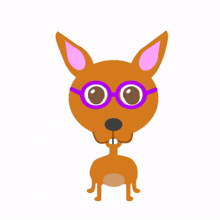 dog brown cartoon dachshund glasses