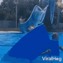 Sliding Out Of The Pool Viralhog GIF