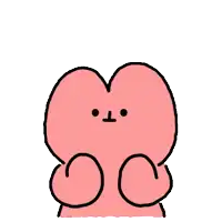 a cartoon drawing of a pink heart with an angry face .
