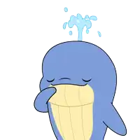 a cartoon of a whale holding a heart