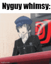 a picture of a man with the words nyguy whimsy written on the bottom