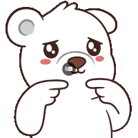 a cartoon drawing of a teddy bear with a sad look on its face