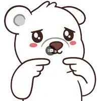 a cartoon drawing of a teddy bear with a sad look on its face