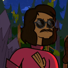 a cartoon character with glasses and a mustache giving a thumbs up