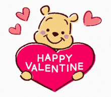 happy valentines day winnie the pooh hearts love