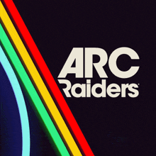 a logo for arc raiders with a rainbow of colors