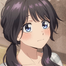 a close up of a girl with a ponytail and a surprised look on her face