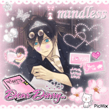 a picture of a boy with a tiara and the words mindless dear diary on it