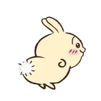 a cartoon of a rabbit with a white ball on its back
