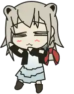 a cartoon drawing of a girl with a teddy bear head