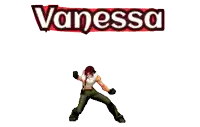 a cartoon of a woman shooting a gun with the name vanessa above her