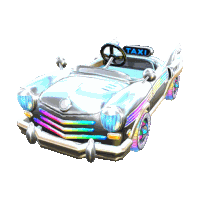 Rainbow Taxi Kart Sticker - Rainbow Taxi Kart Mario Kart Stickers