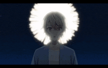 a cartoon character with a glowing light behind him