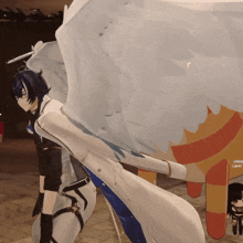 a cartoon character with wings is standing in front of a sign that says ' steam level ' on it