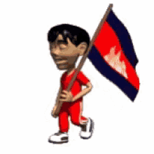 cambodia khmer flag walking